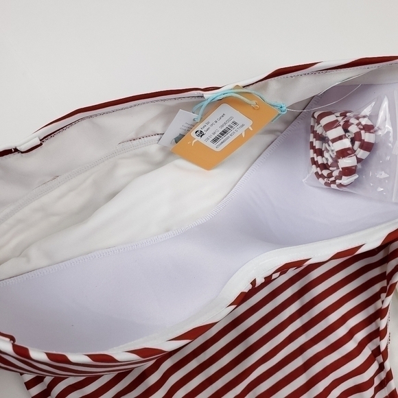 NEW Kona Sol Red White Stripe Strapless 1pc M 8-10 - Picture 5 of 12